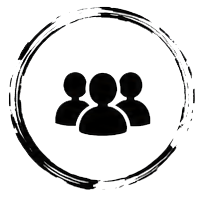 Gruppo di persone nel cerchio ensō